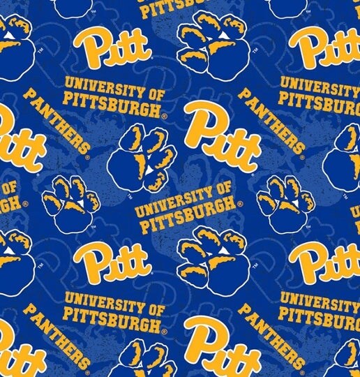 Licensed NCAA University of Pittsburgh Tone on Tone PITT-1178 Cotton Fabric by the Yard